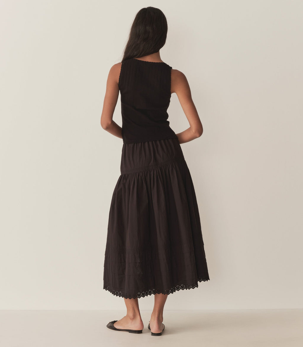 Lois Tank in Black Quelle Jolie Pointelle - view 8