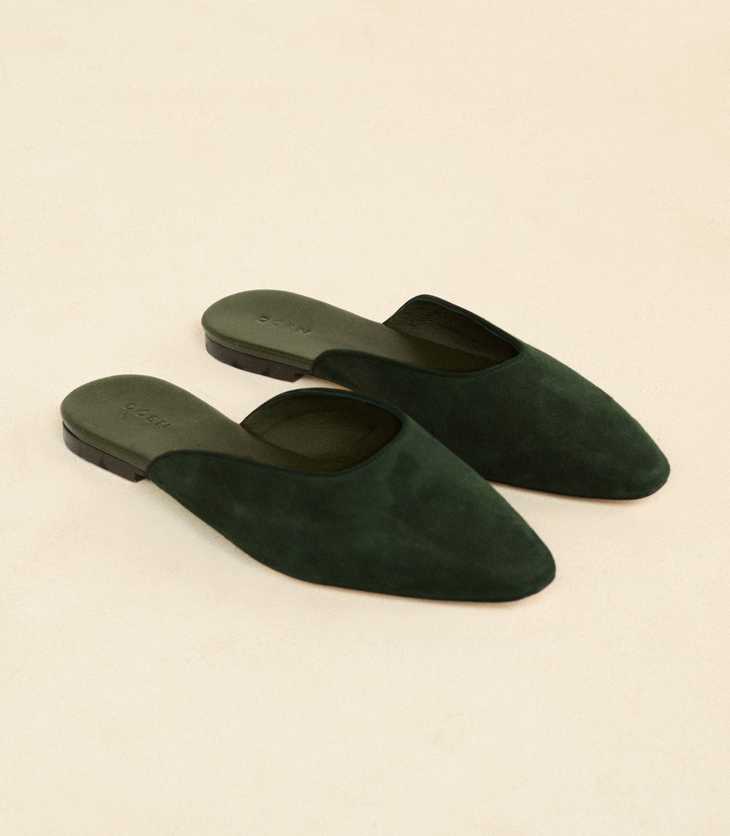 Adair Slide in Dark Pine Suede - view 8