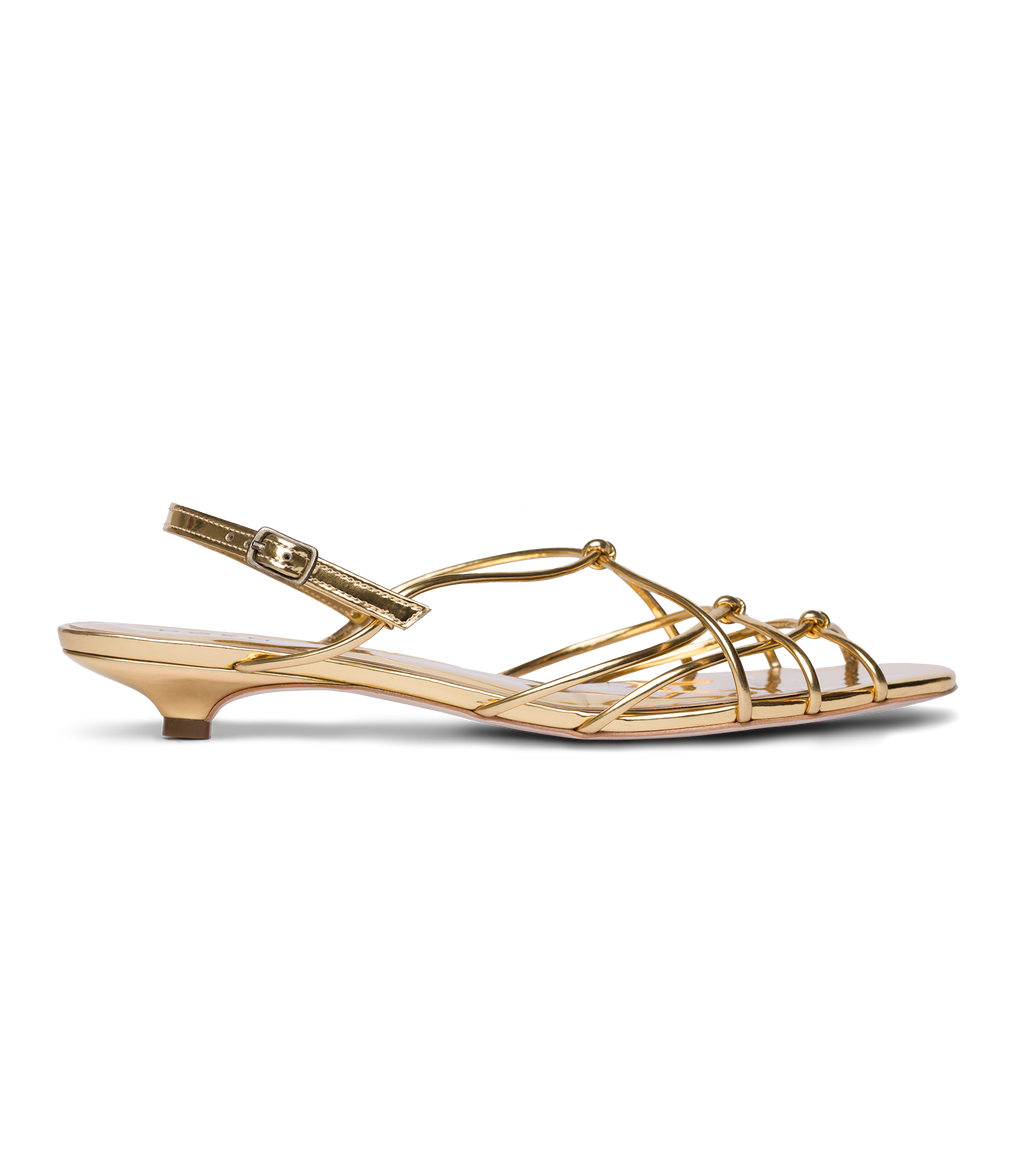 Comporta Sandal in Brass Foil Leather - view 4