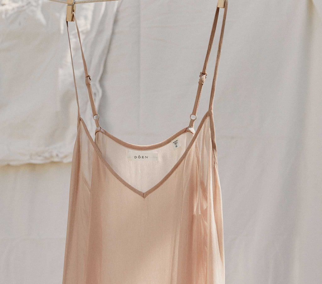 Long Deep V-Neck Slip in Conch - view 2