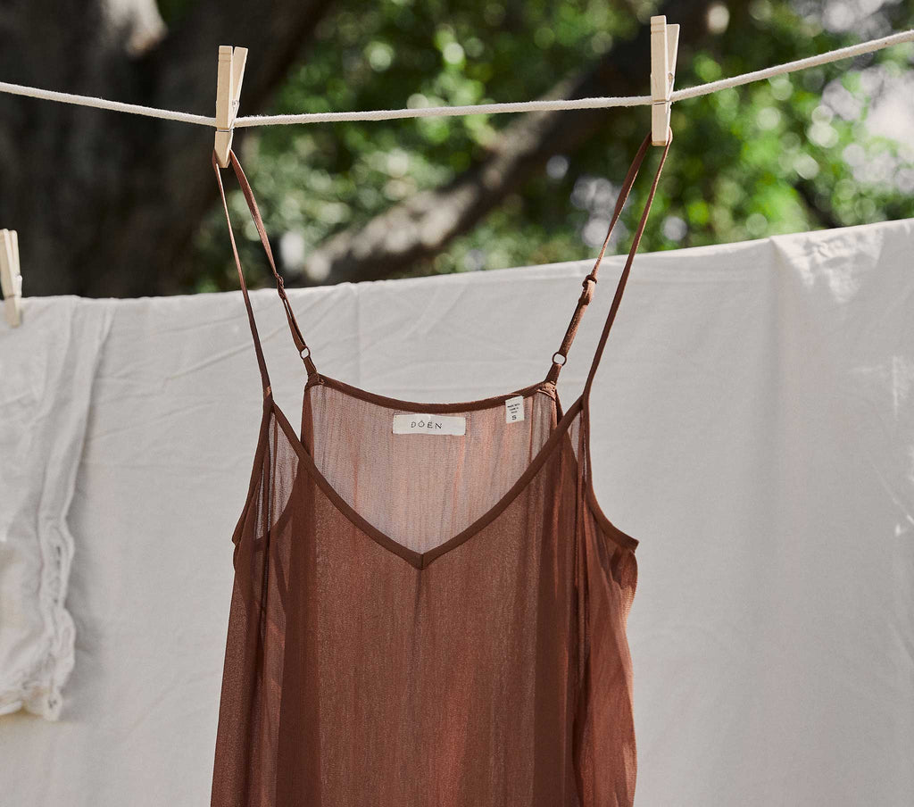 Long Deep V-Neck Slip in Carob - view 3