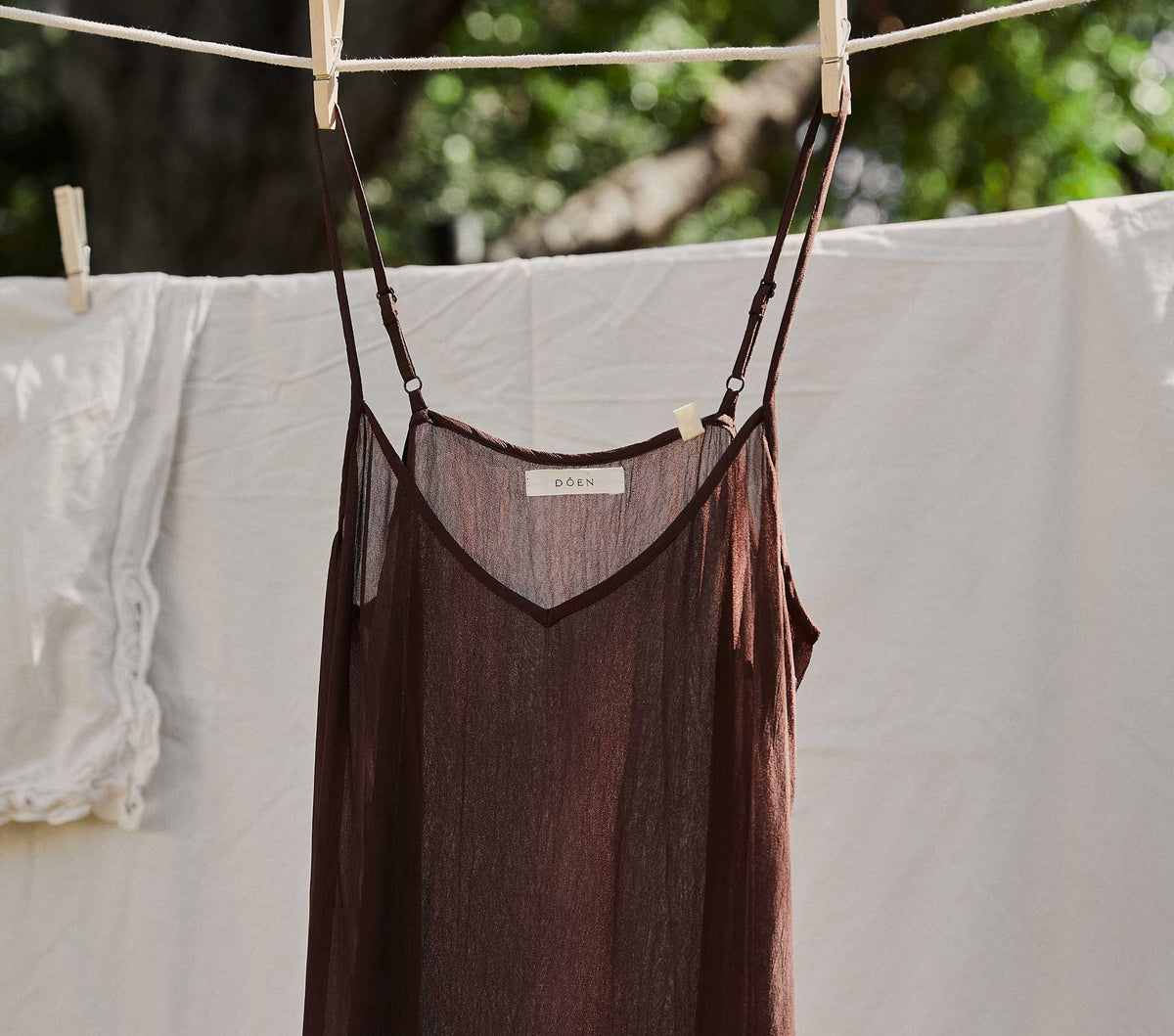 Short Deep V-Neck Slip in Umber - view 2