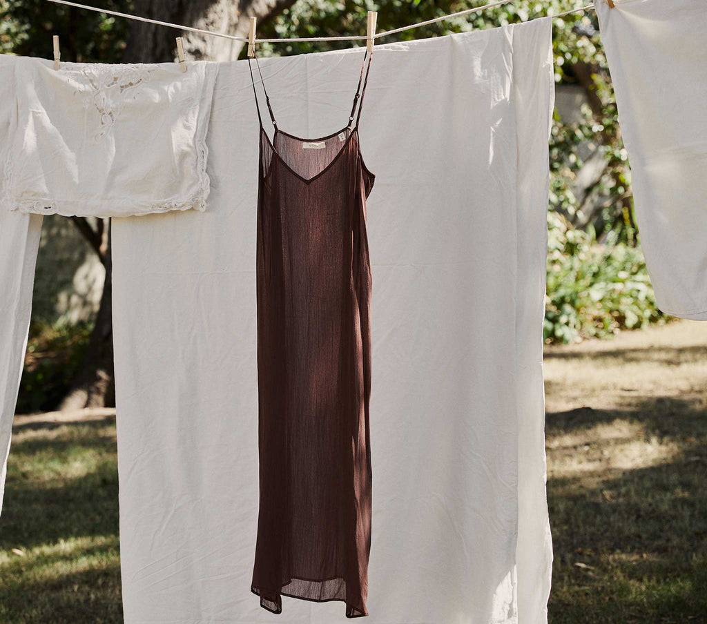 Long Deep V-Neck Slip in Umber - view 4