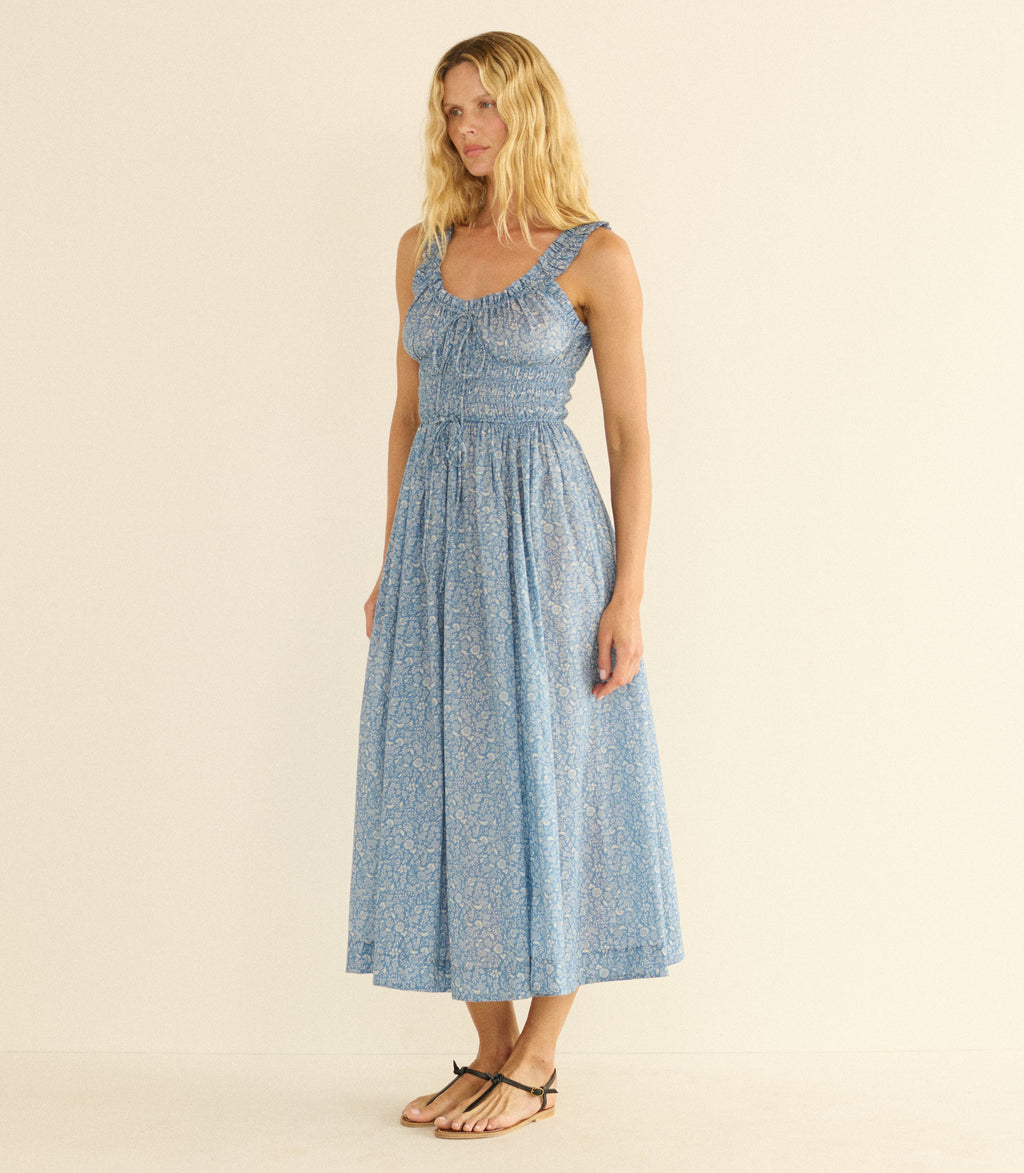 Emmaretta Dress in Blue Garden Bloom - view 3