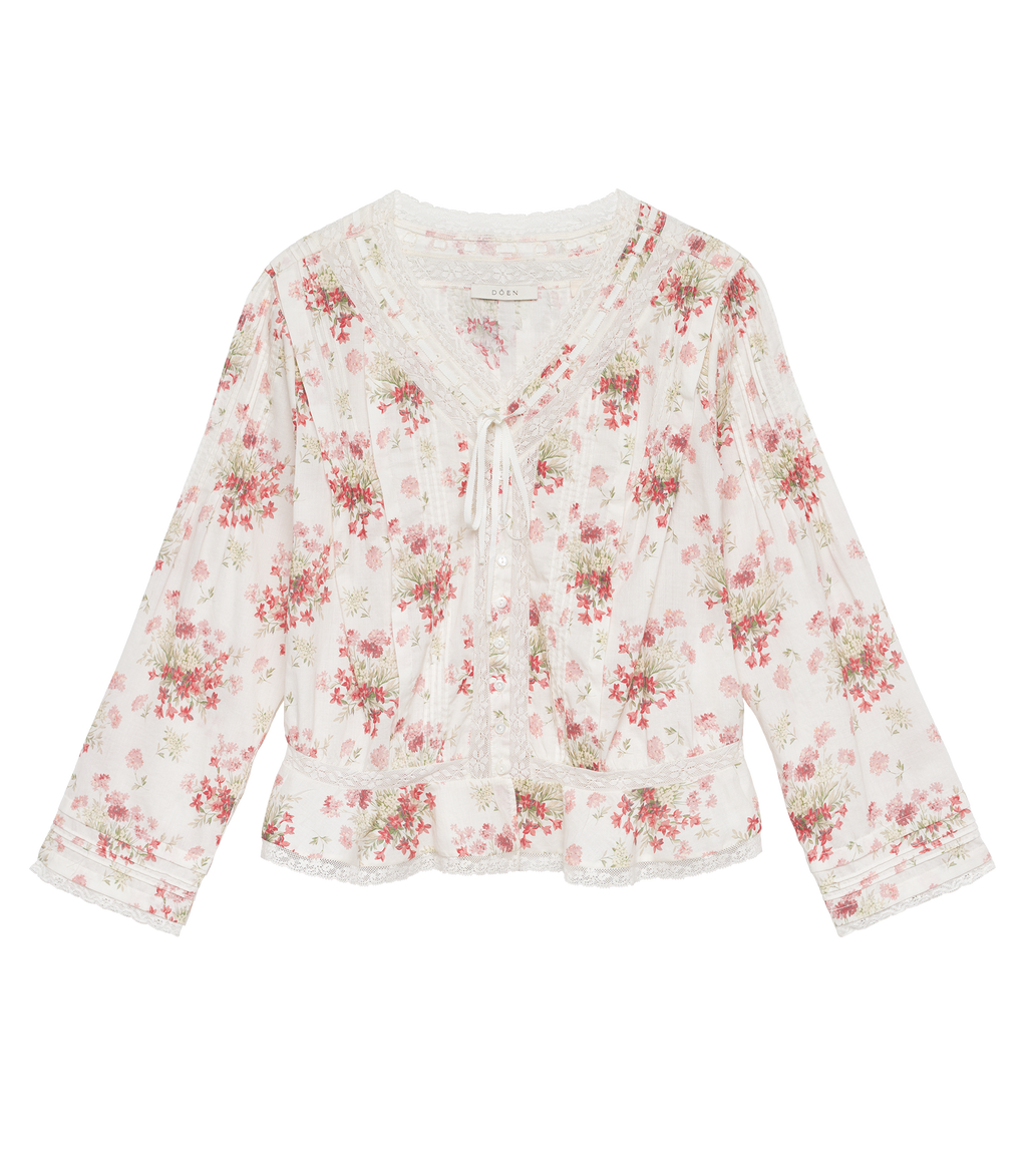 Hillock Top in Ivory Lantana Floral - view 5