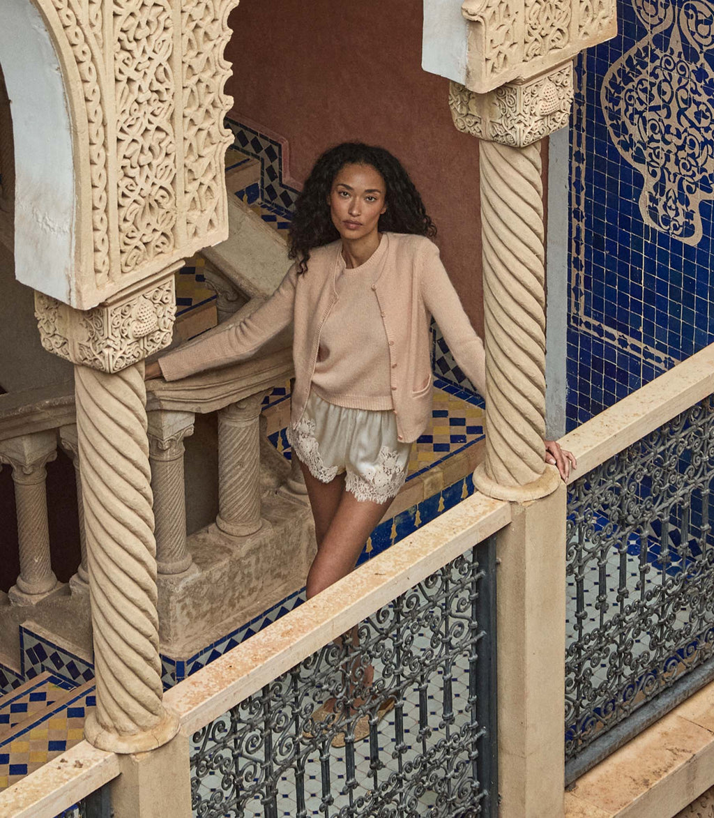 Iona Short in Salt and Peach Lace - view 4