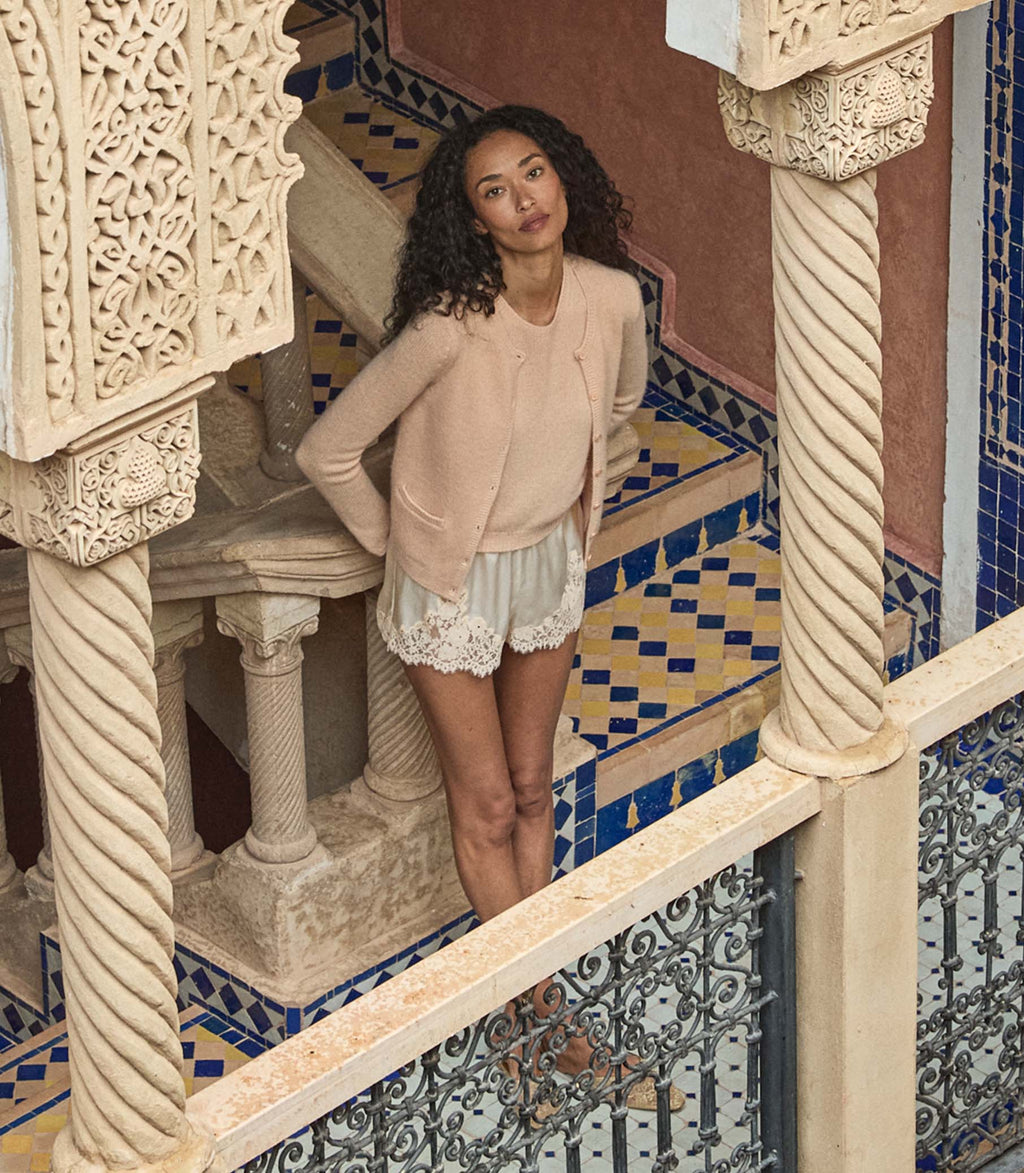 Iona Short in Salt and Peach Lace - view 3