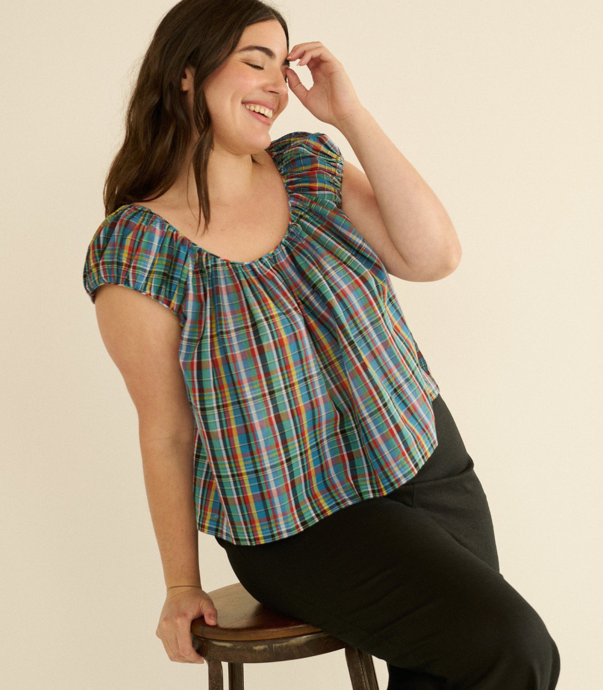 Jessa Top in Alderbrook Plaid - view 7