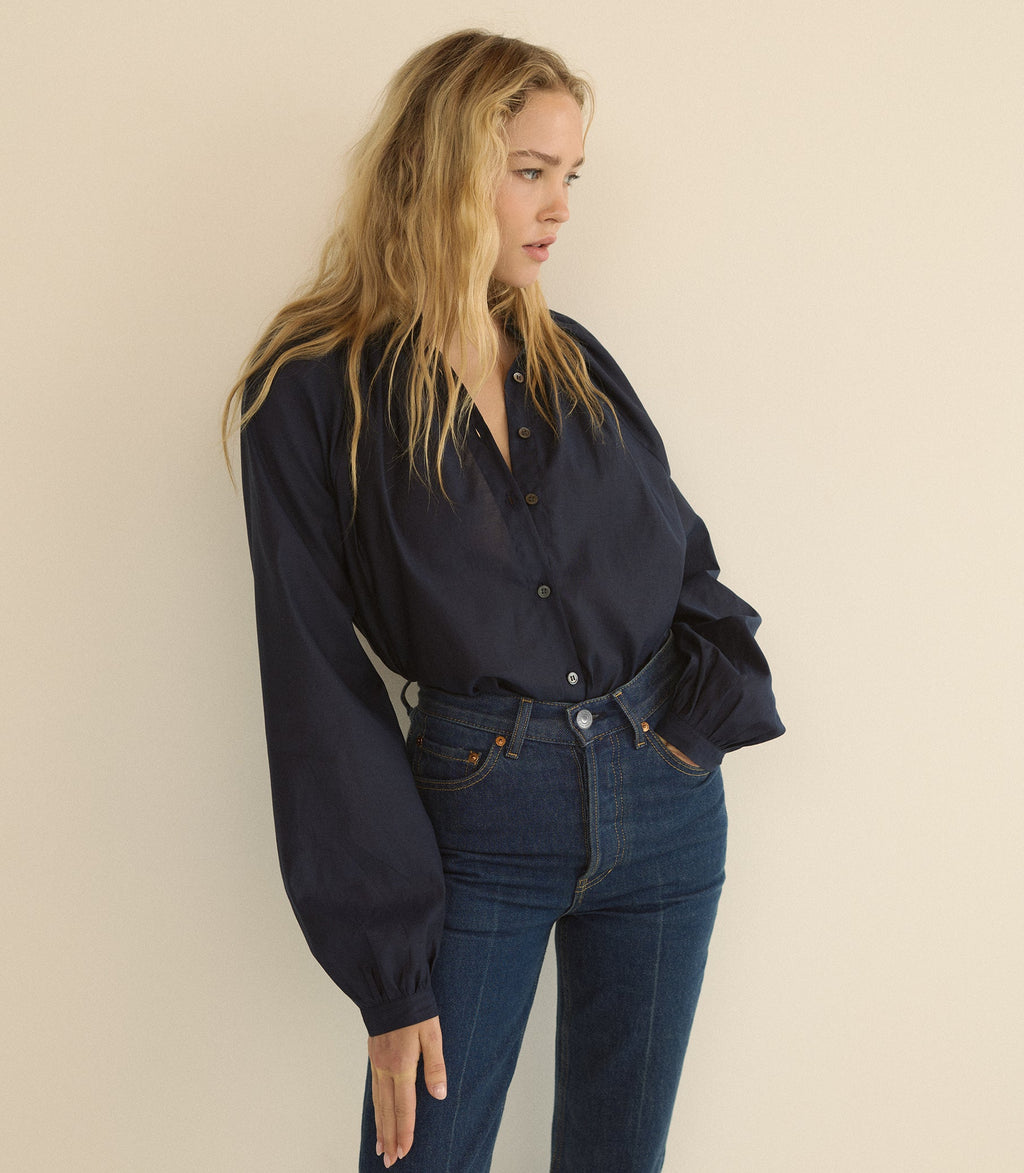 Julienne Top in Oxford Blue - view 4
