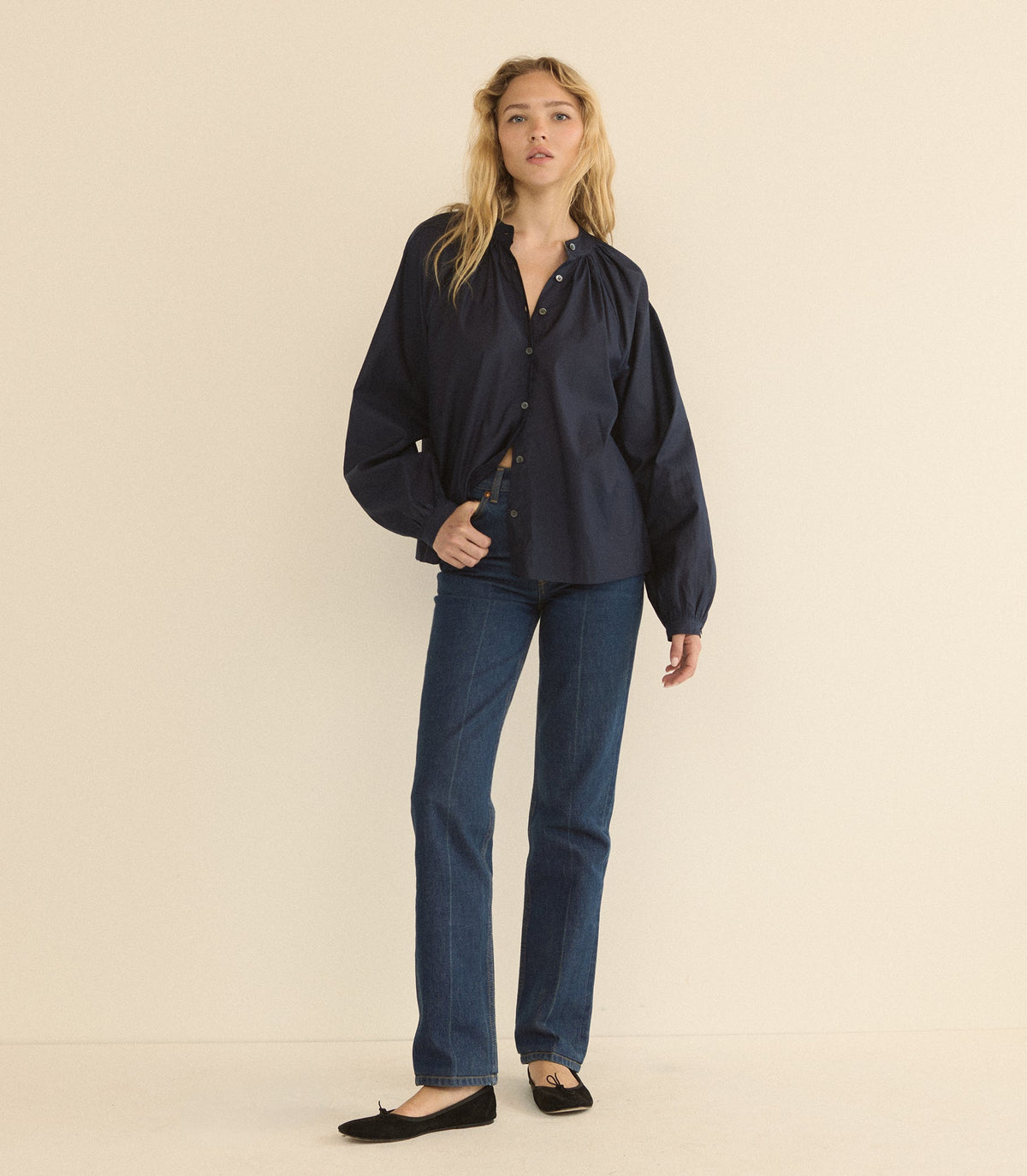 Julienne Top in Oxford Blue - view 6