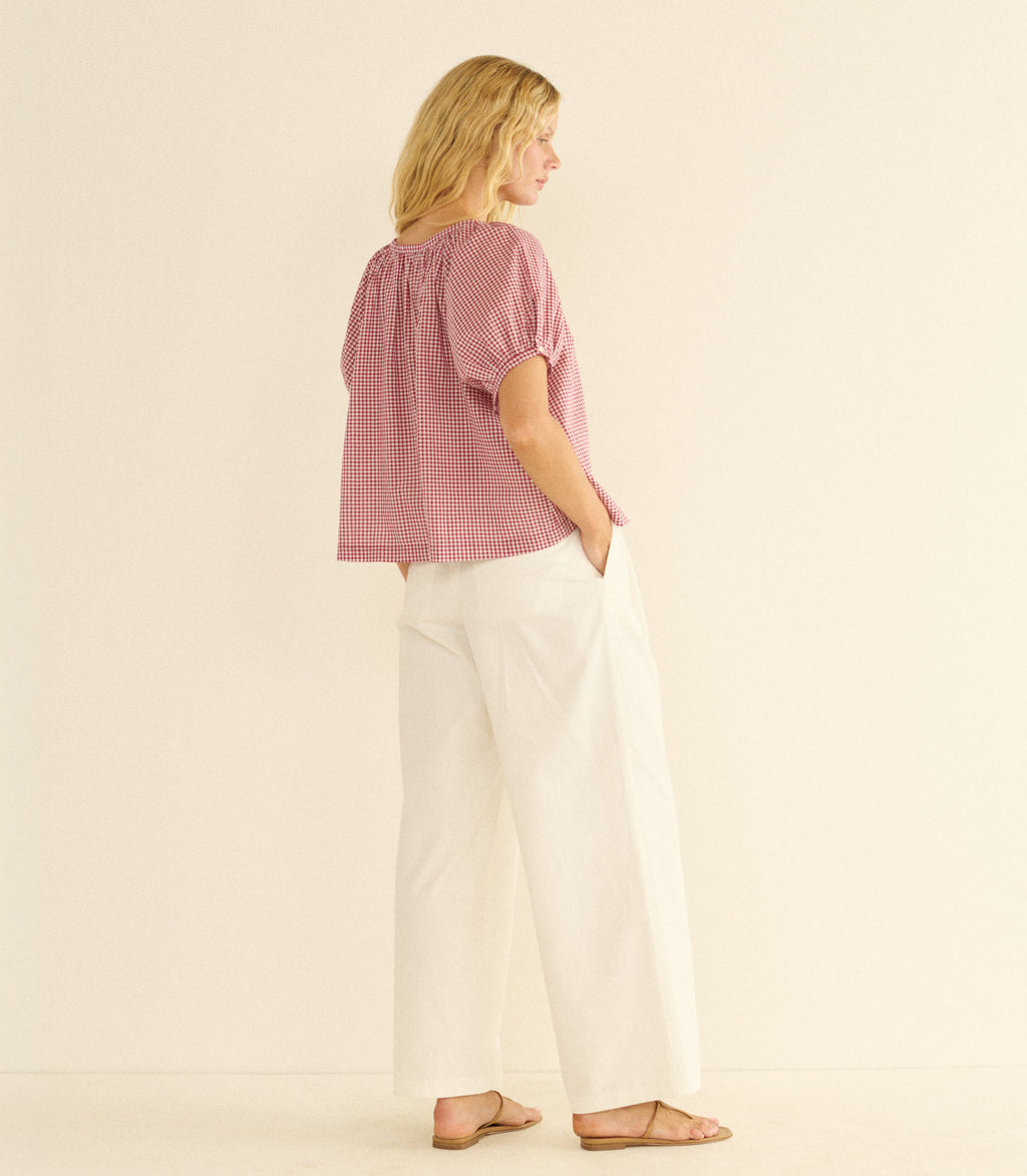 June Top in Mulberry la Maddalena Gingham - view 4