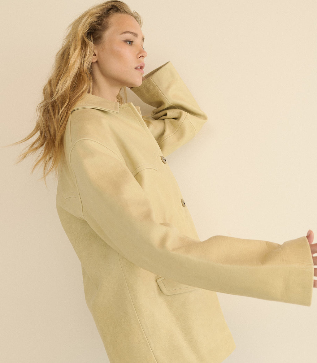 Lockhart Leather Jacket in Limewash - view 6