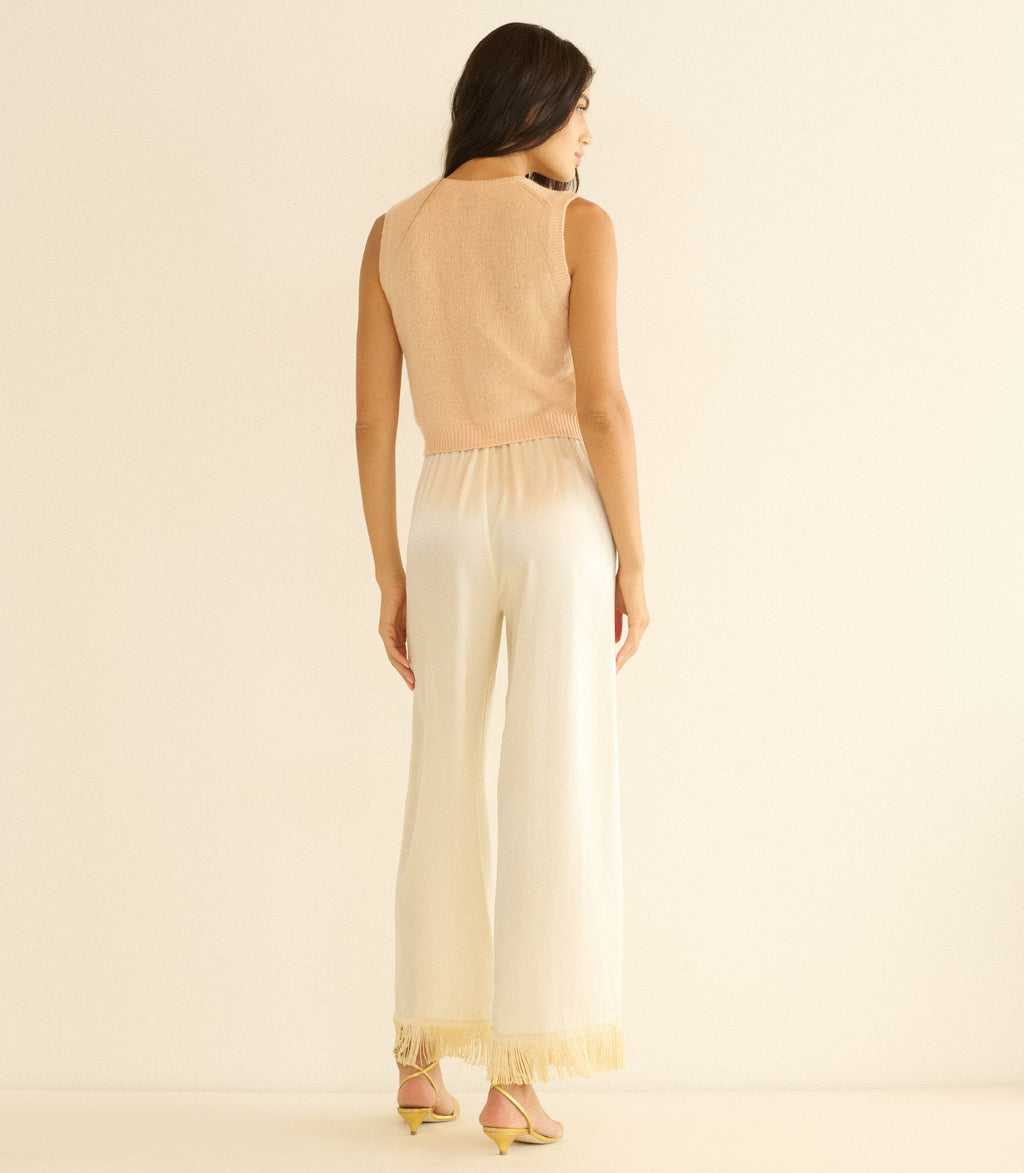 Louden Cashmere Top in Light Peach Sorbet - view 3
