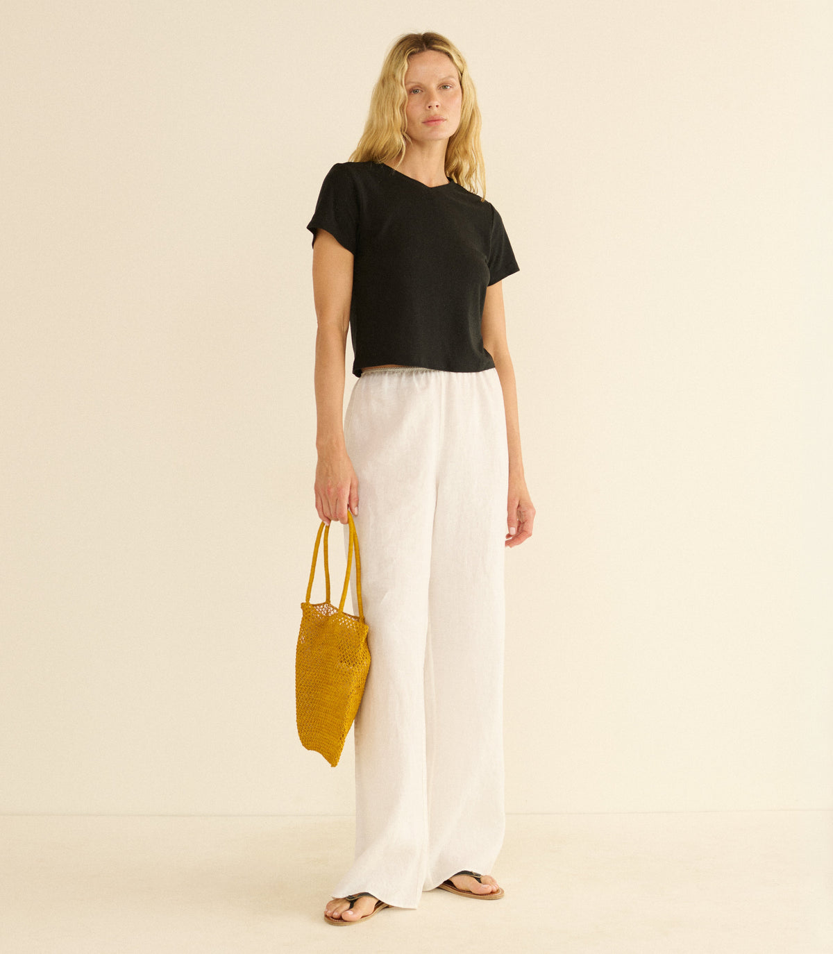 Lavon Linen Pant in Salt - view 4