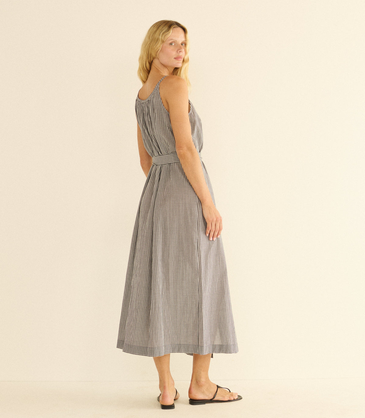 Nevita Dress in Noir la Maddalena Gingham - view 4