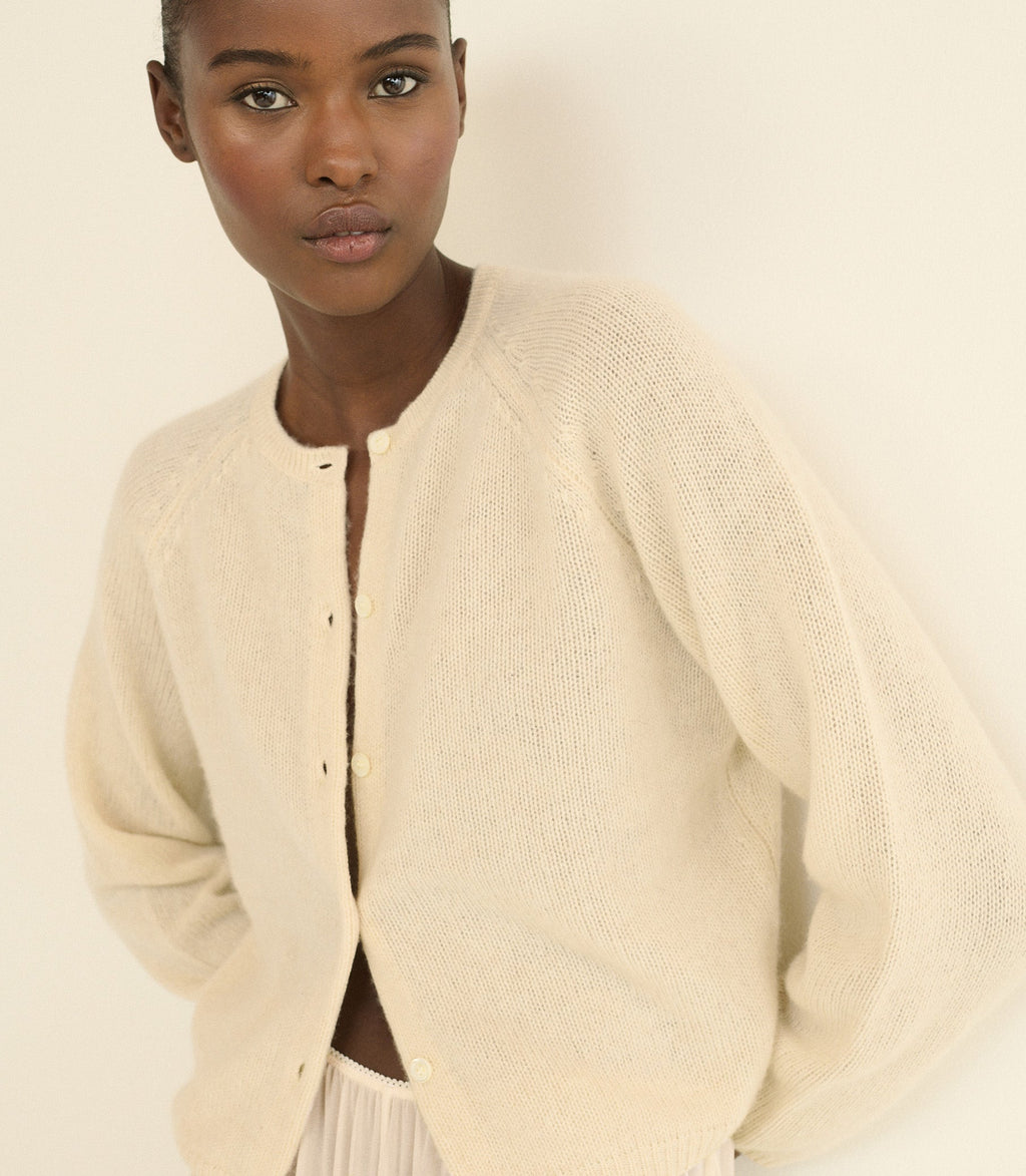 Peroline Cashmere Cardigan in Dogwood - view 1