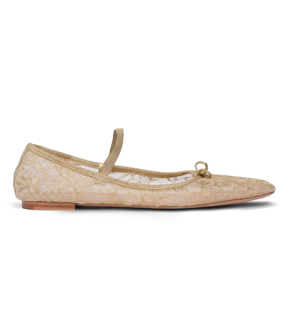 Pillar Mary Jane in Gold Lace - view 7