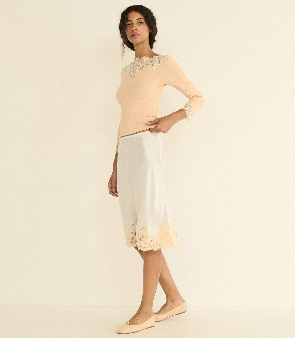 Riana Tee in Light Peach Sorbet - view 4