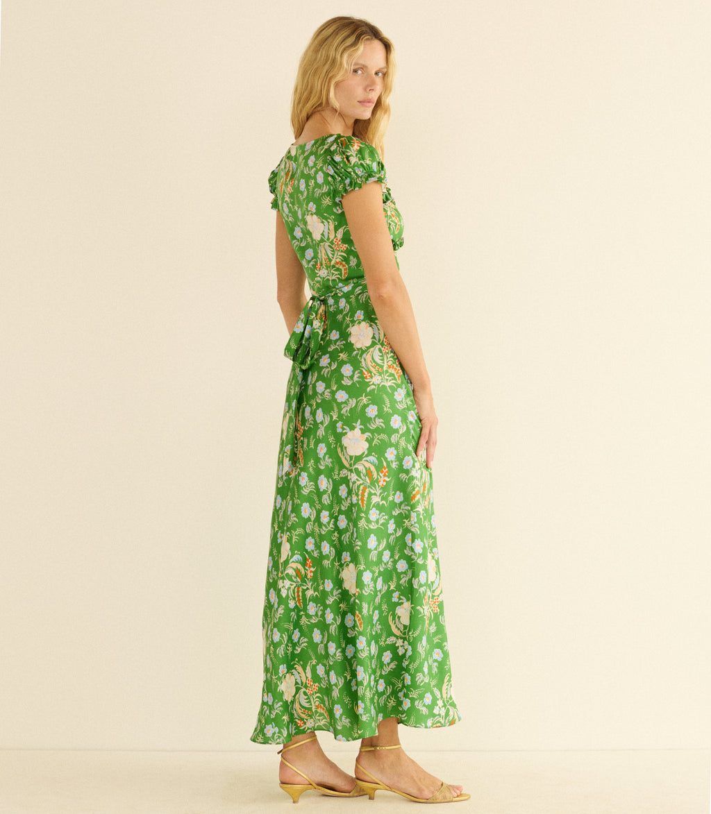 Valerine Dress in Emerald Hollyhock Hills - view 5